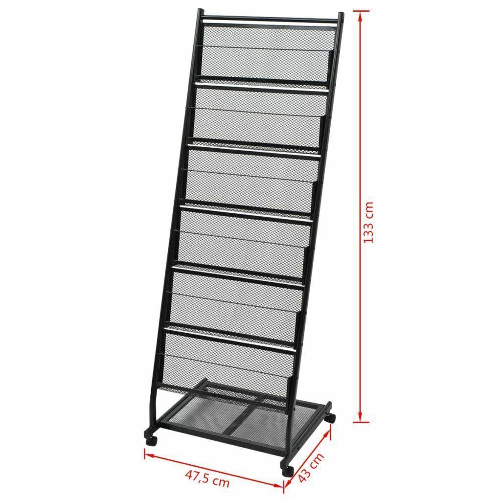 Magazine Rack Black A4 P49807