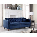 Dark Blue Velvet Chesterfield Sofa J429005