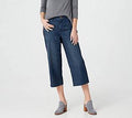 Lightweight Boyfriend Capri Jeans, Size Plus 28, Dark Wash X211