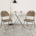 Beige Vinyl Metal Folding Chair N5267