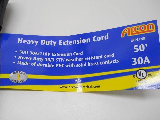 Extension Cord 30A 50ft G231