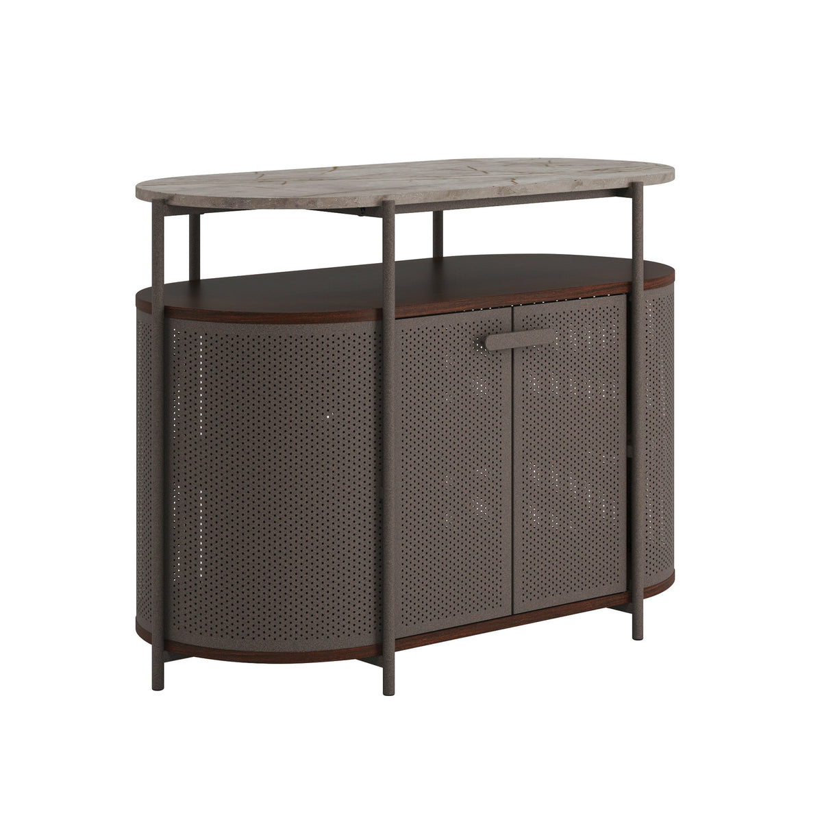 Mid-Century Modern TV Stand, Umber Wood Finish V413