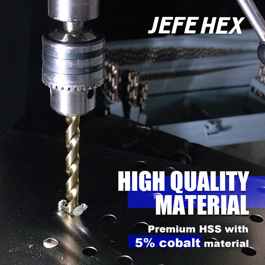 115 pcs HSS Cobalt Drill Bit Set with Metal Indexed Storage Case S901859