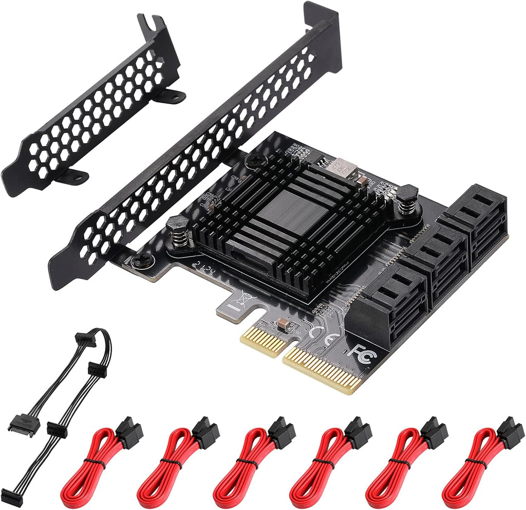 6 Port PCIe SATA 3.0 Card with 6 SATA Cables Z3169