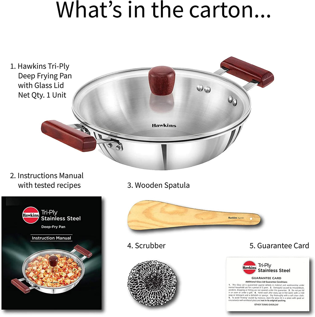 Stainless Steel Deep Fry Pan 2.5 LTR with Lid B491106