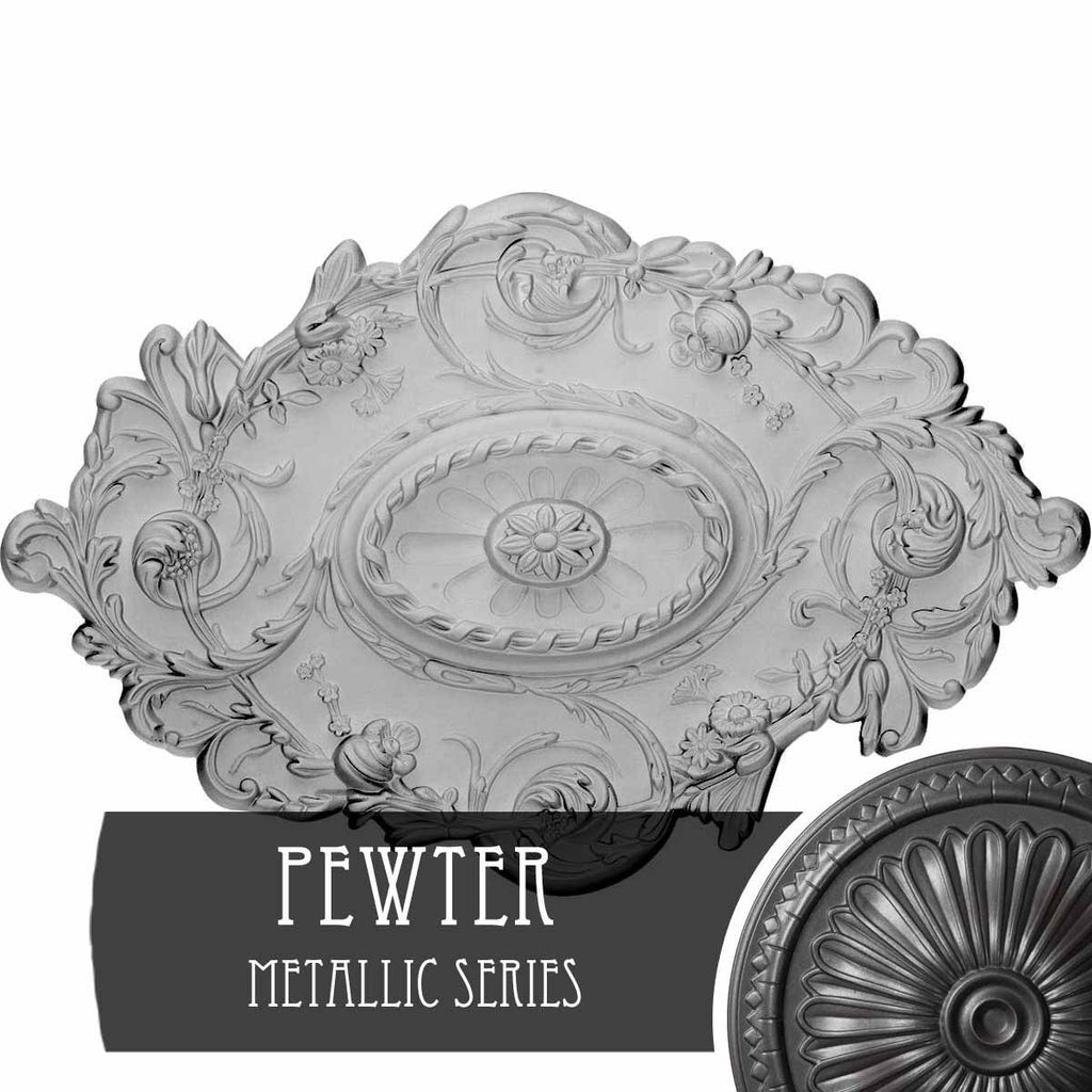 Hand-Painted Pewter Ceiling Medallion K8796