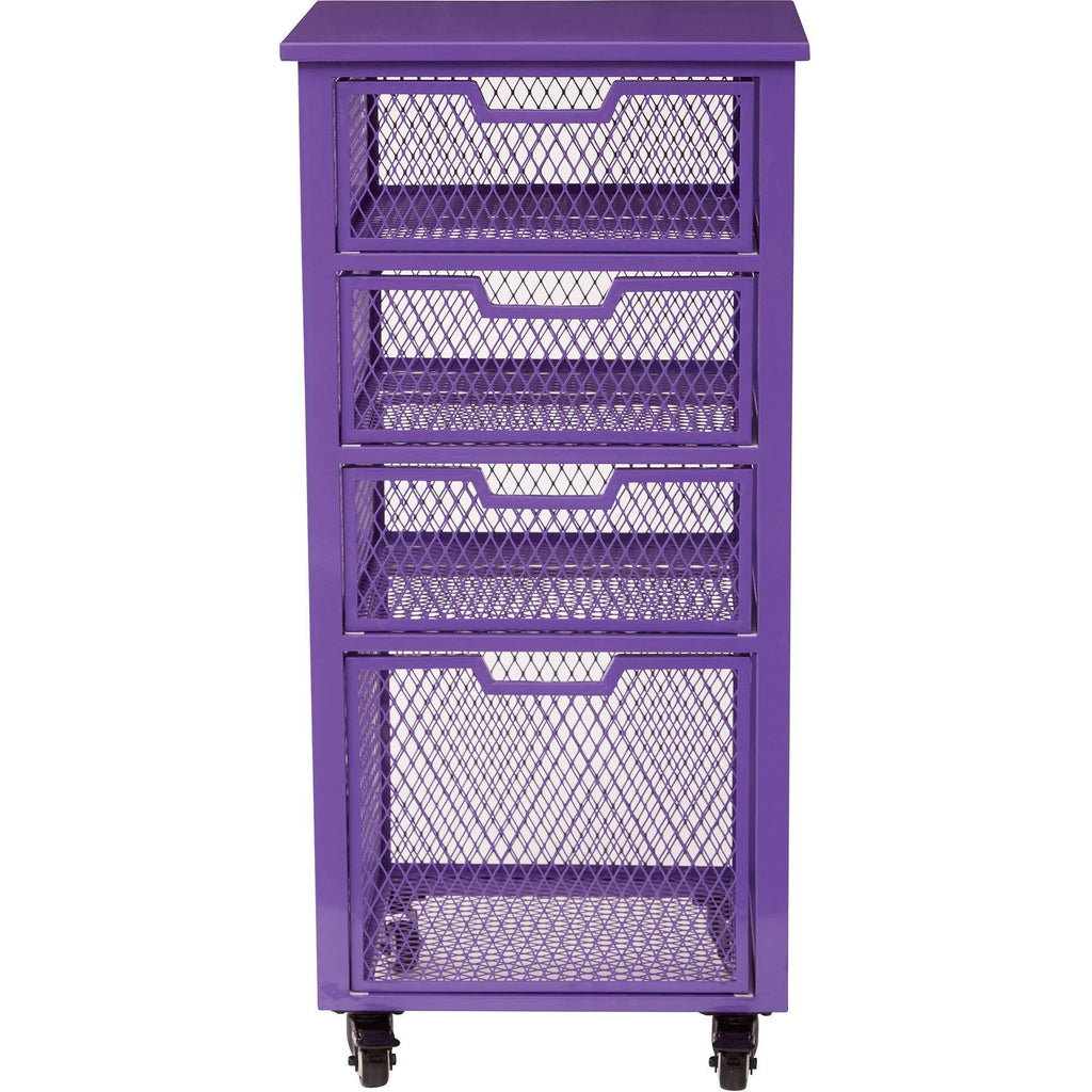 Purple 4 Drawer Rolling Cart R419518