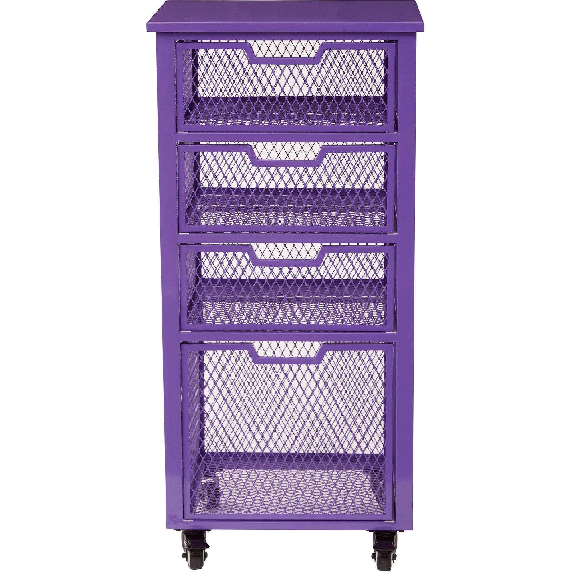 Purple 4 Drawer Rolling Cart R419518