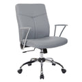 Charcoal Faux Leather Chair with Chrome Base J412806
