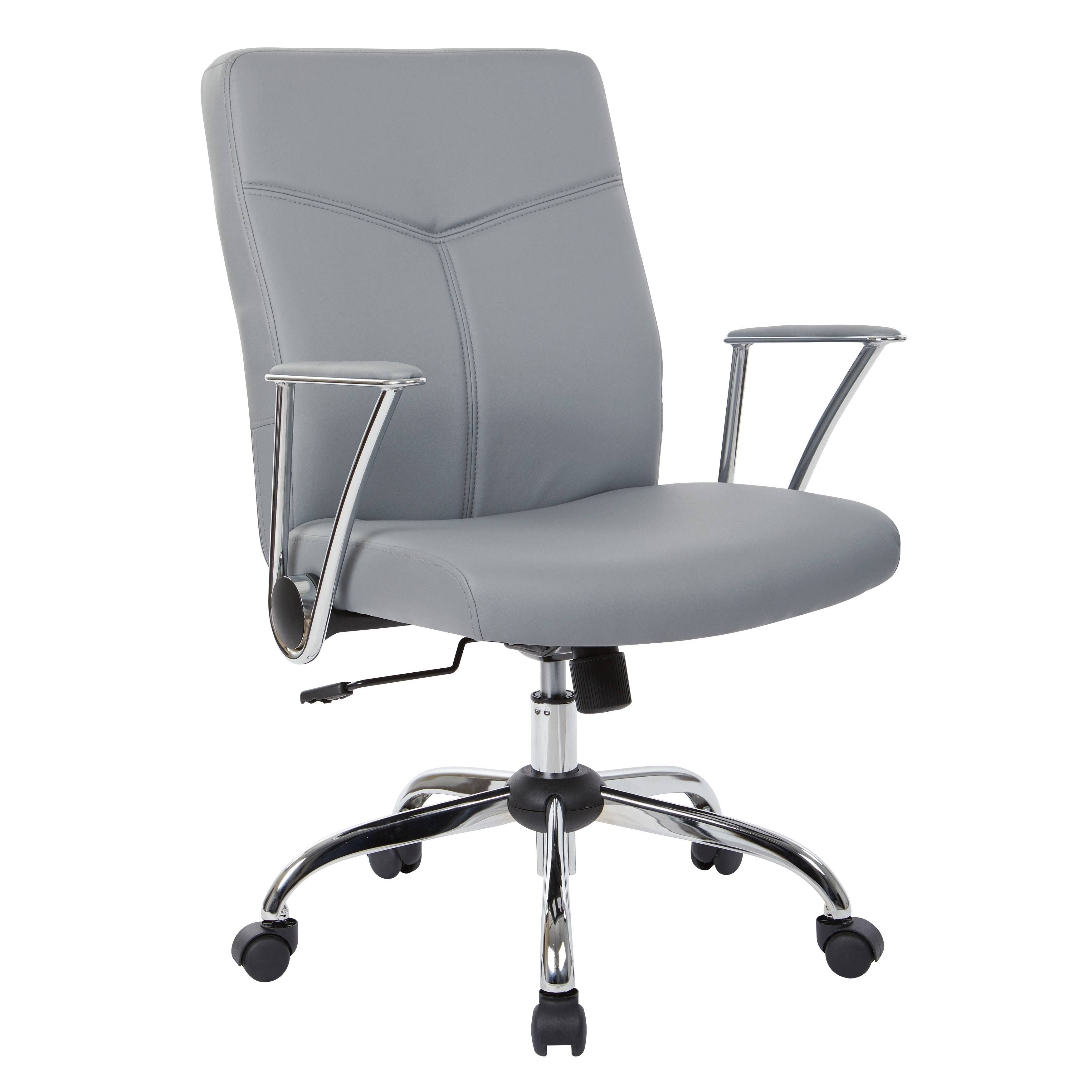 Charcoal Faux Leather Chair with Chrome Base J412806