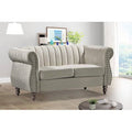 Ivory Velvet Loveseat Y72306