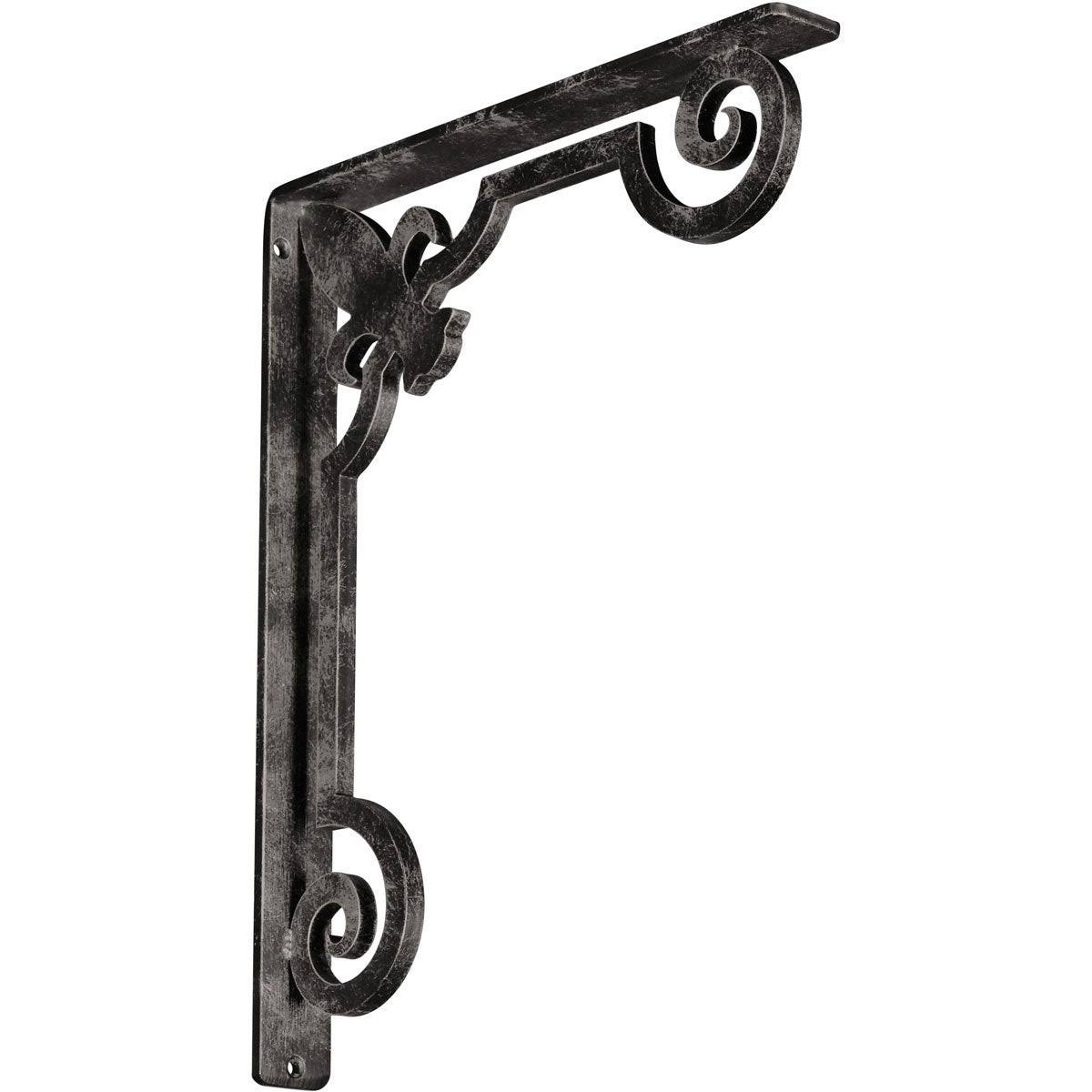 Wrought Iron Bracket Antiqued Warm Silver Z2490