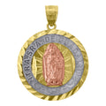 14k Gold Tri color Religious Pendant Necklace I88294