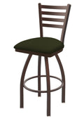30-Inch Swivel Bar Stool with Bronze Finish and Pine Seat Q807430