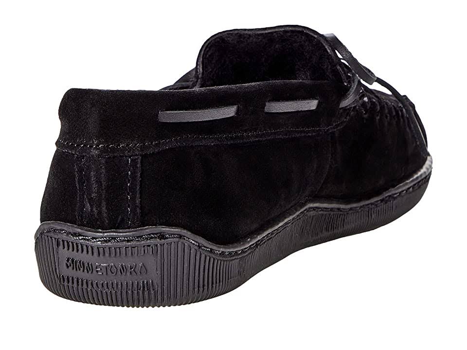 Black Sheepskin Hardsole Moccasin A48741
