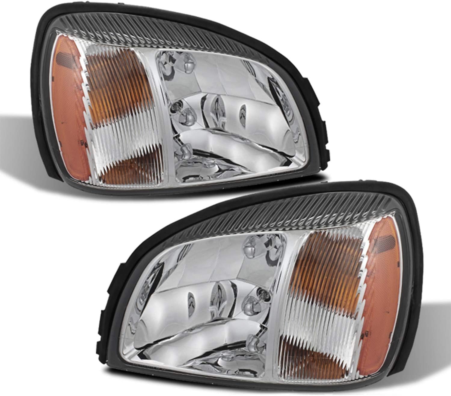 Chrome OE Style Headlights Pair with Amber Side Replacement F312262