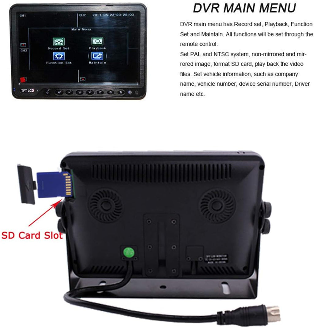 9 inch Quad Split Screen Backup Camera Monitor Kit J107