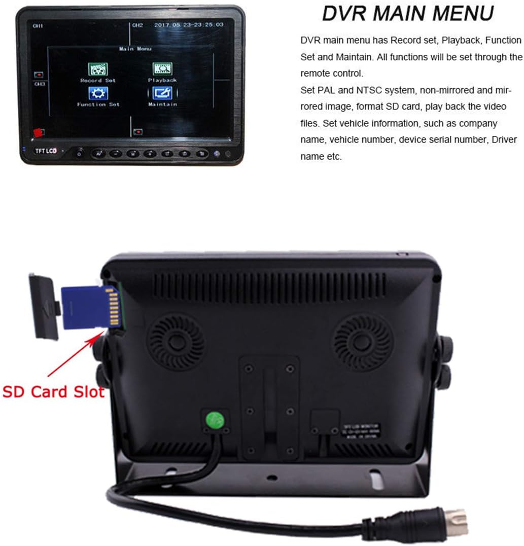 9 inch Quad Split Screen Backup Camera Monitor Kit J107