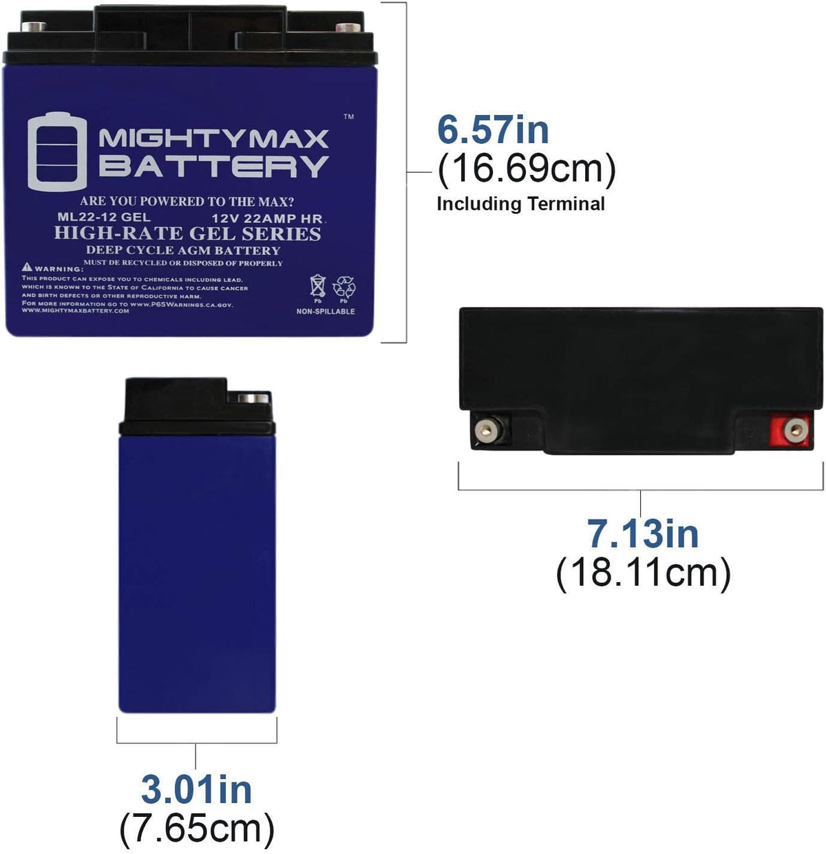 22 AH Gel Battery Pack of 2 Z690