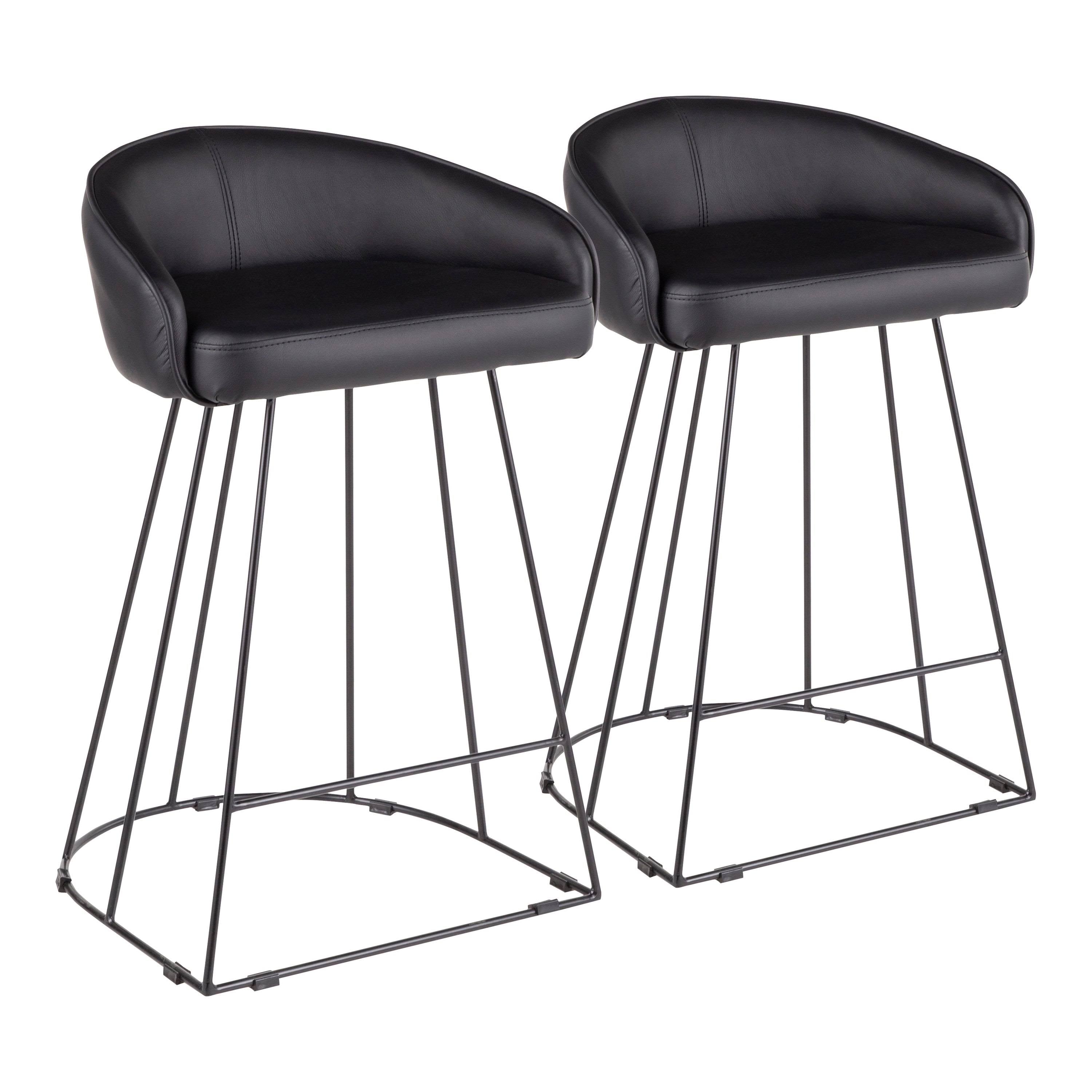 Set of 2 Contemporary Counter Stool Black/White B963