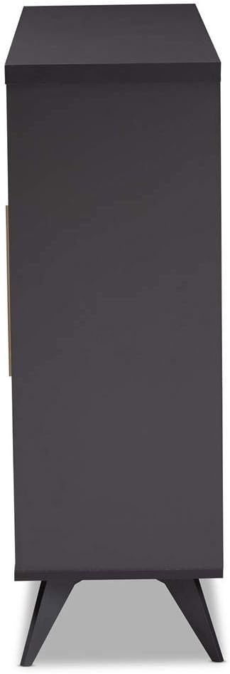 Dark Grey Oak Finished Wine Cabinet F89626