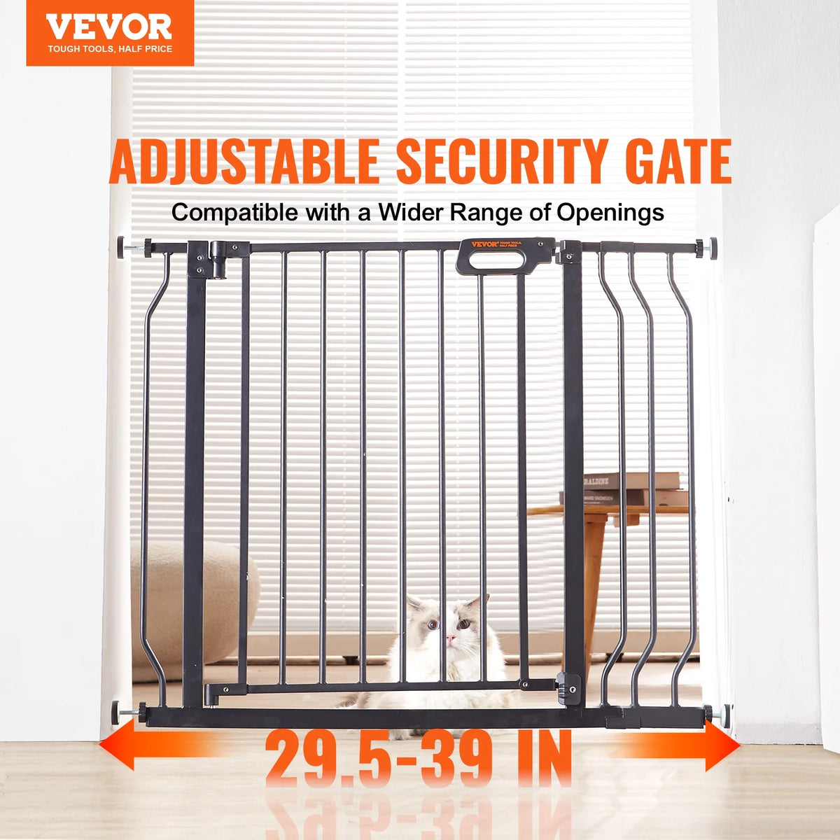 Black Extra Tall Baby Gate with Door M923107