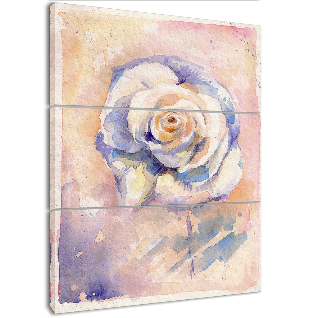Rose Watercolor Artwork Floral Print on Wrapped Canvas Set - 3 Panels - 28x36 G54423