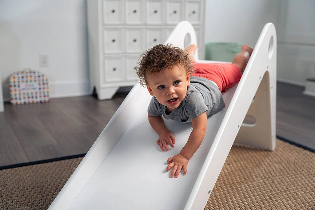 Wooden Indoor Slide for Toddlers (White) O5172