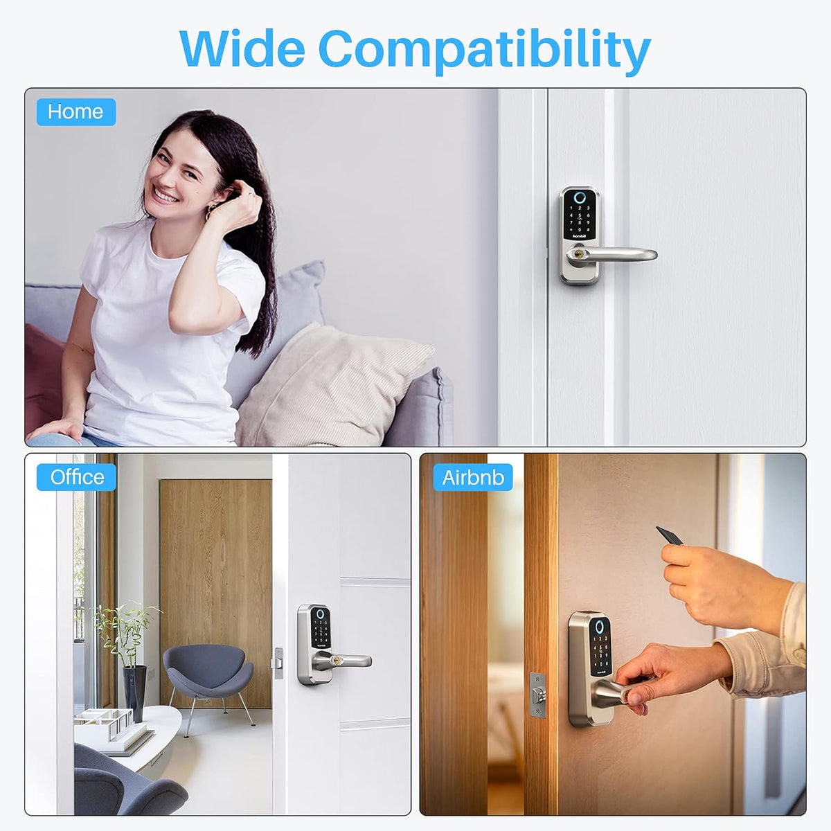 Smart Lock with Touchscreen Keypad, Bluetooth, Electronic Digital Deadbolt T105700
