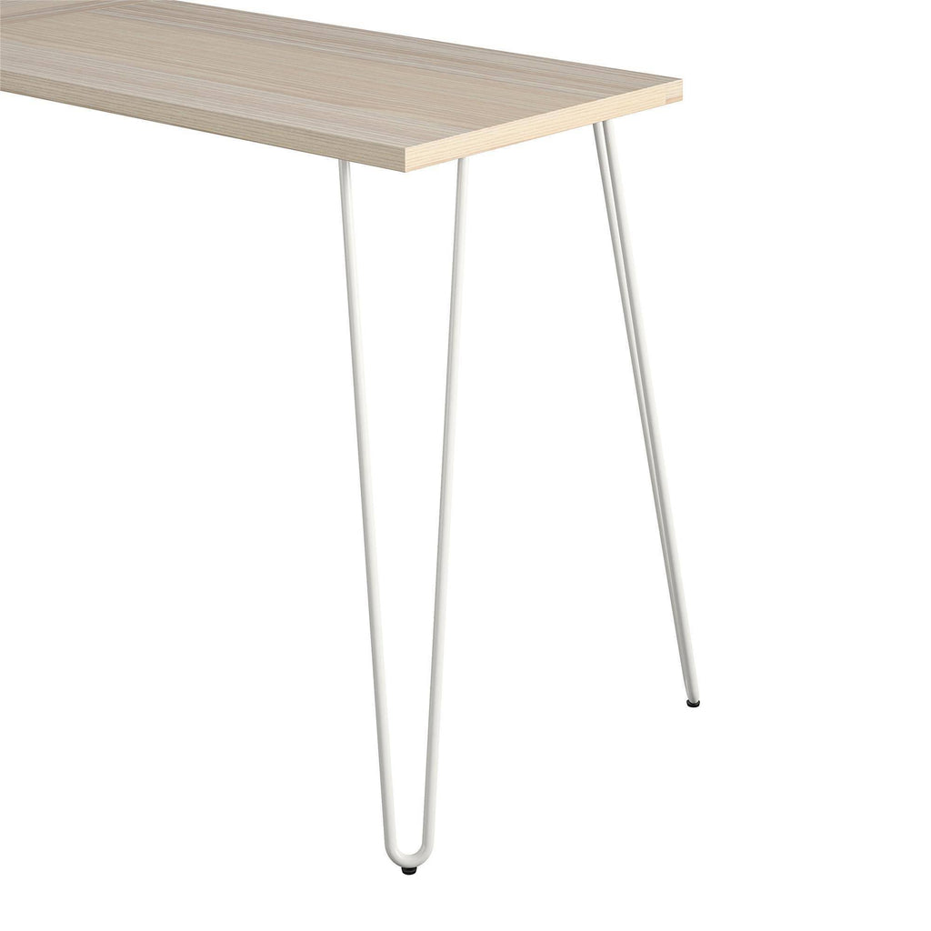 Natural/White L Desk with Riser I2907