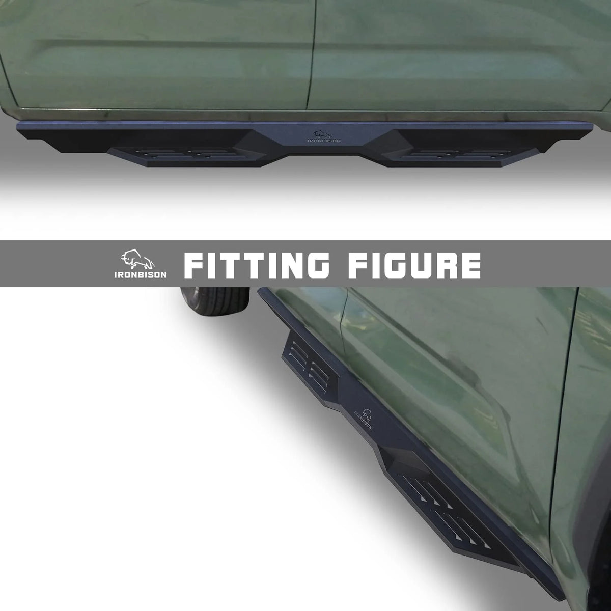 Black 5” Running Boards for Toyota Tundra CrewMax Pickup Truck (2pcs) F8229
