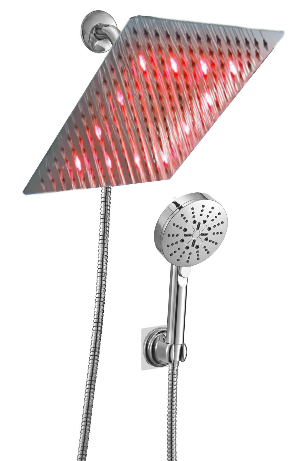 Brushed Nickel LED Digital Display Shower System with Rough-In Valve C298
