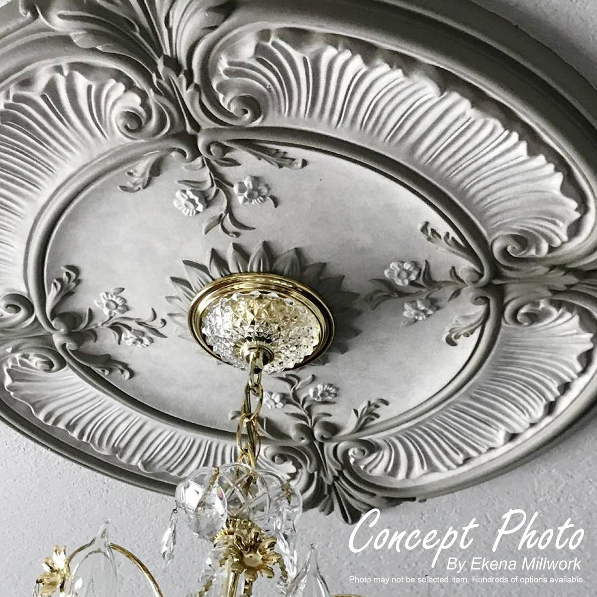 14 1/2x22OD x 2 3/4x22P Ceiling Medallion Hand-Painted Antique Copper T3161