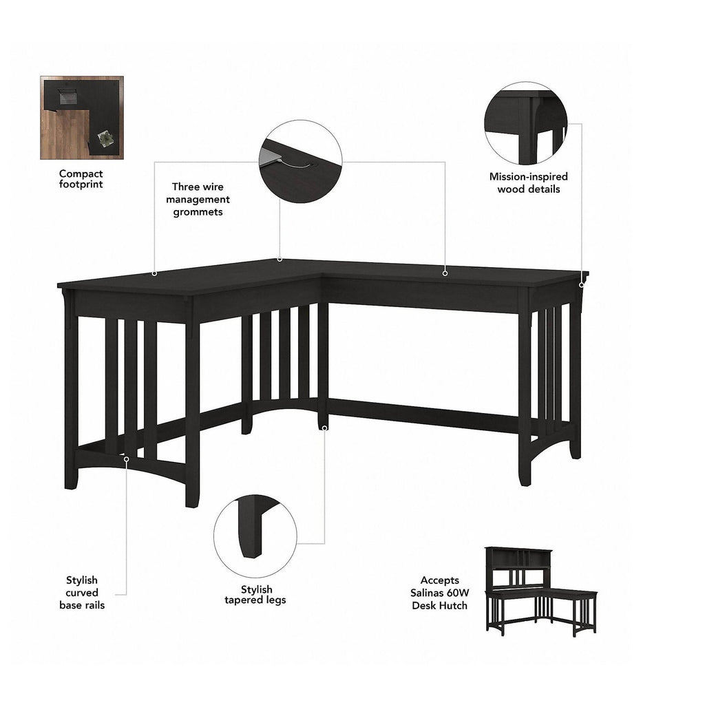 Vintage Black L Shaped Writing Desk X763