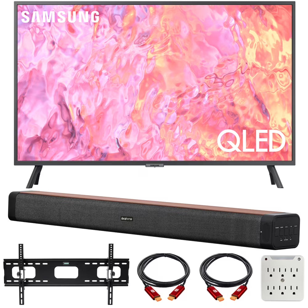 70 Inch QLED 4K Smart TV Bundle with Soundbar, TV Wall Mount Bracket and Surge Adapter U6558