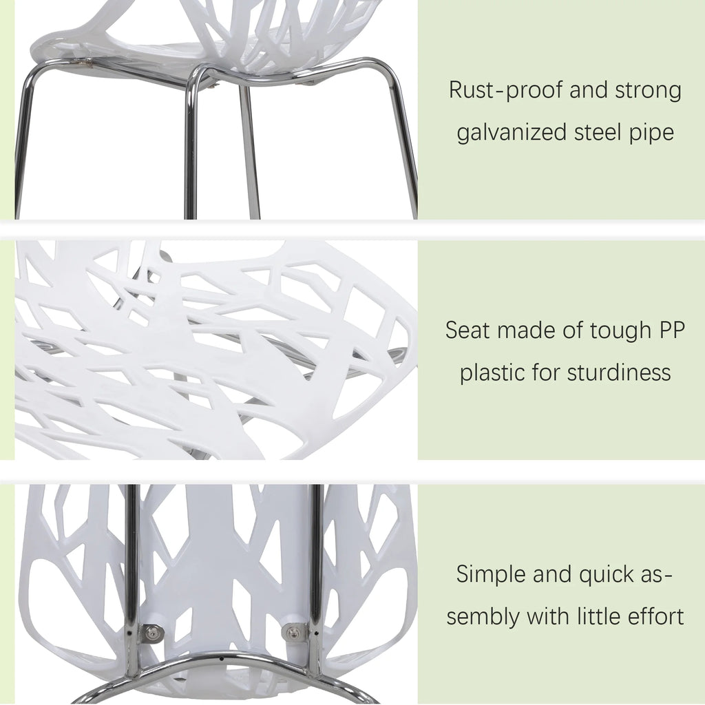 White Set of 4 Stackable Plastic Side Chairs T360417