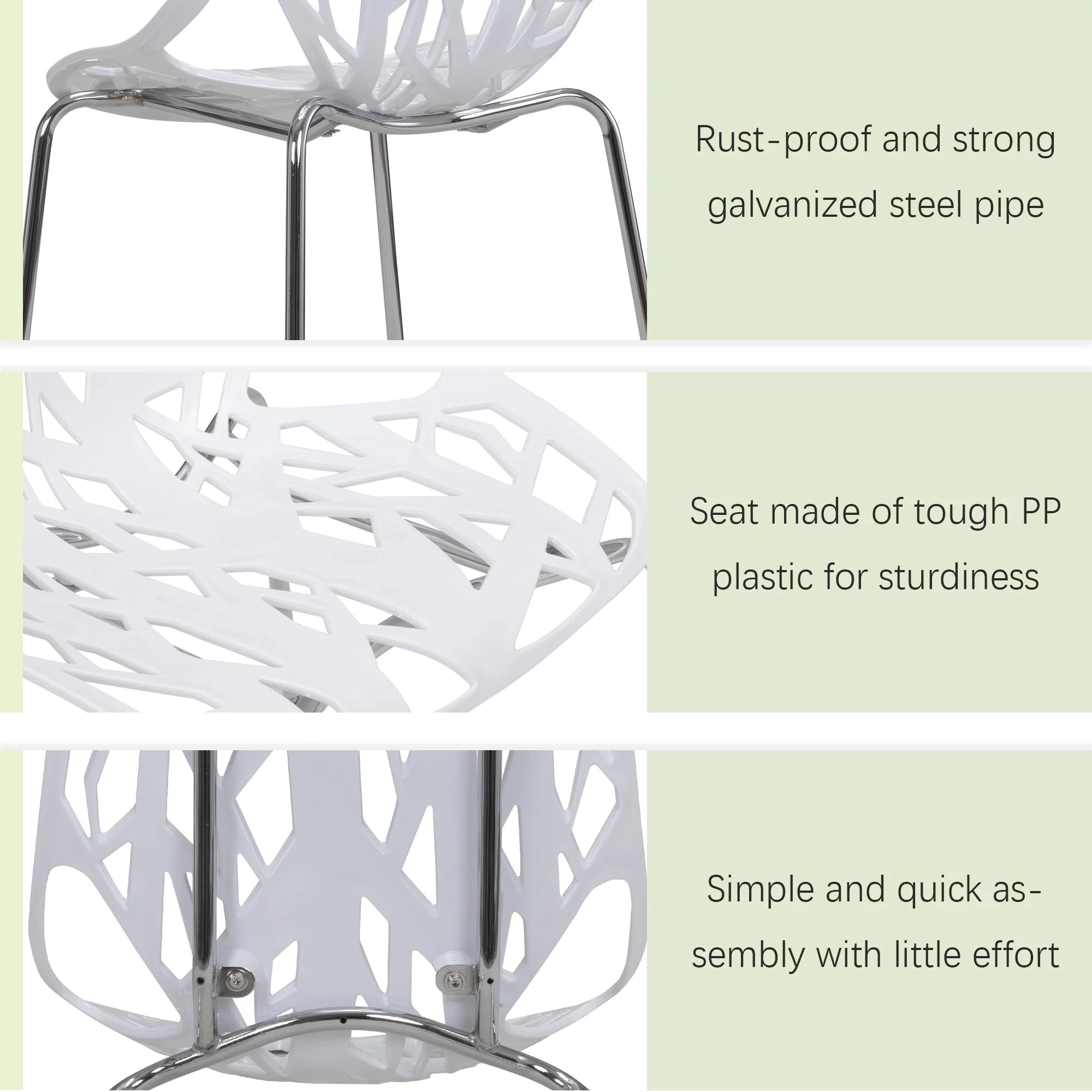 White Set of 4 Stackable Plastic Side Chairs T360417