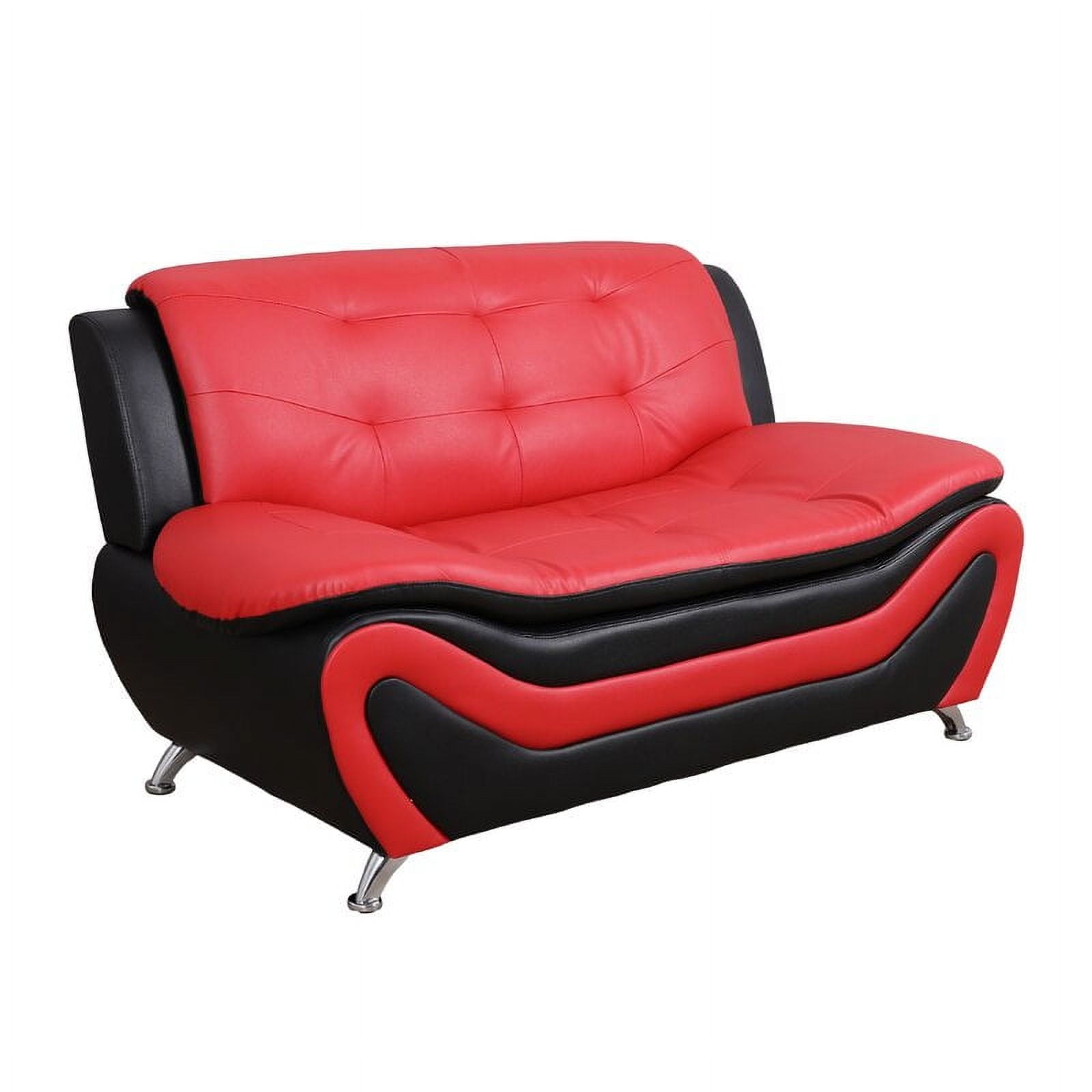 Black/Red Loveseat D3560