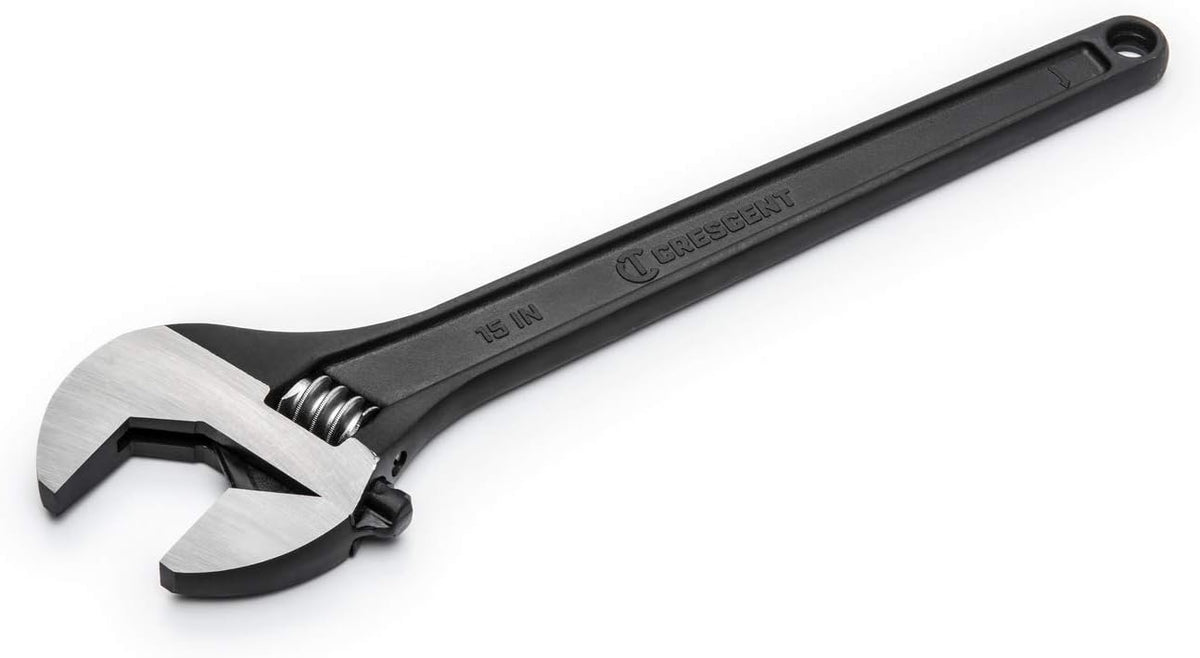 15" Adjustable Black Oxide Tapered Handle Wrench, Pack of 2 Y44750