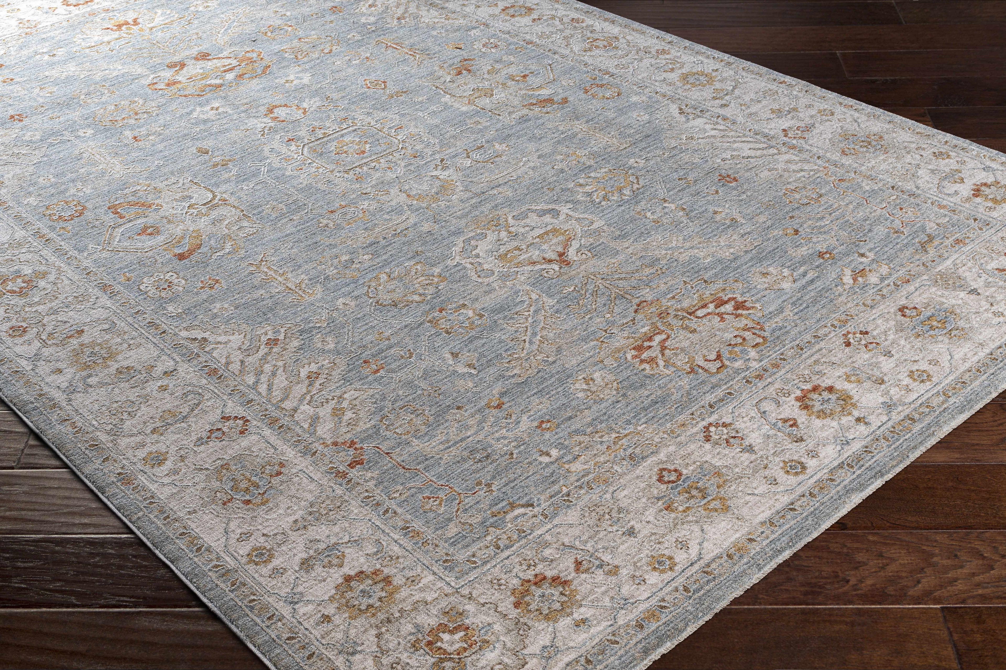 Blue, Gray, Red, Orange, Cream Runner Rug Z196