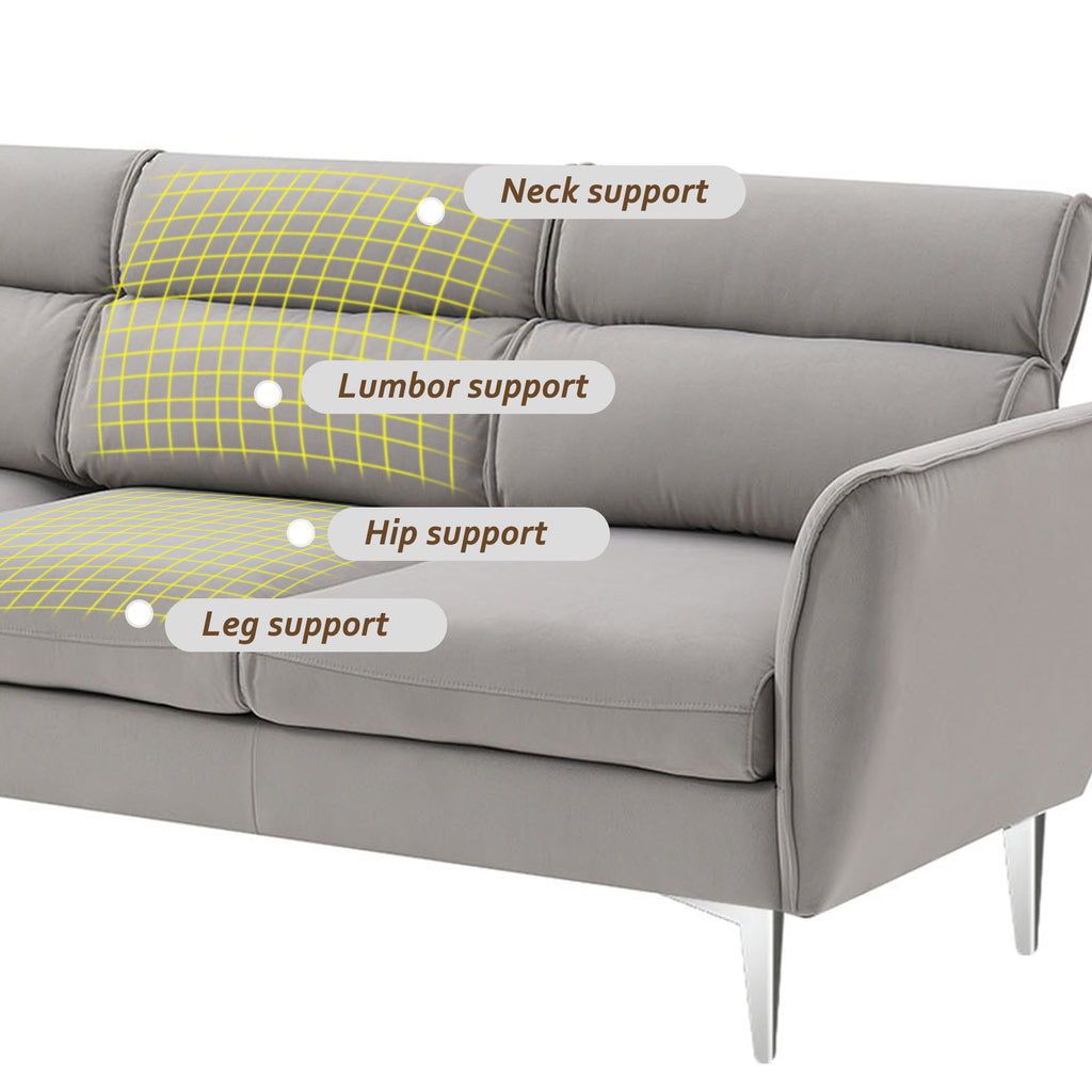Gray Flannel L-Shaped Convertible Sectional Sofa U4815