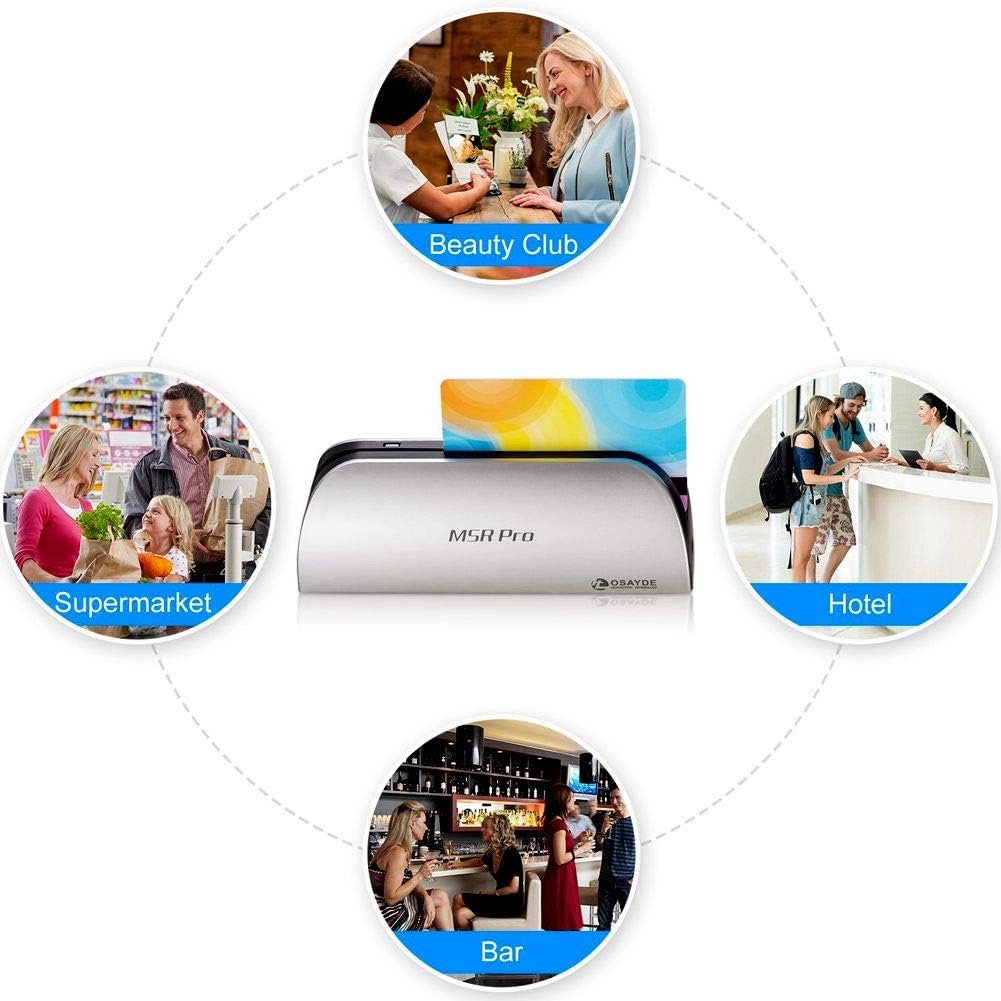Silver Magnetic Credit Card Reader Writer Encoder with 10 Blank Cards D65169