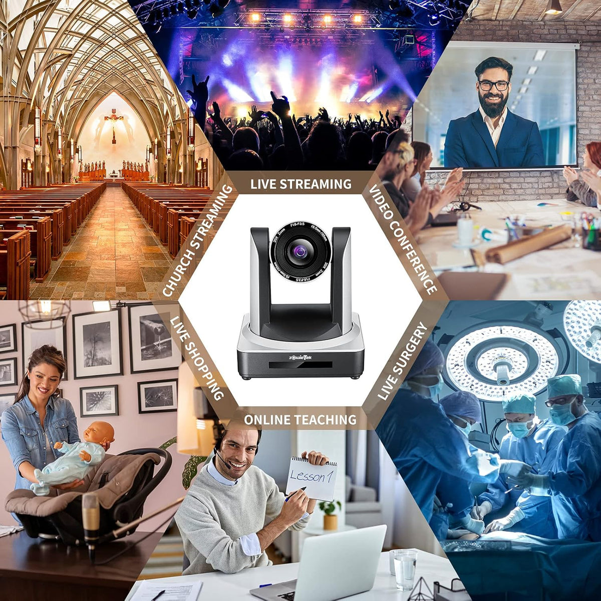 White PTZ IP Camera with Simultaneous HDMI and 3G-SDI Outputs S649