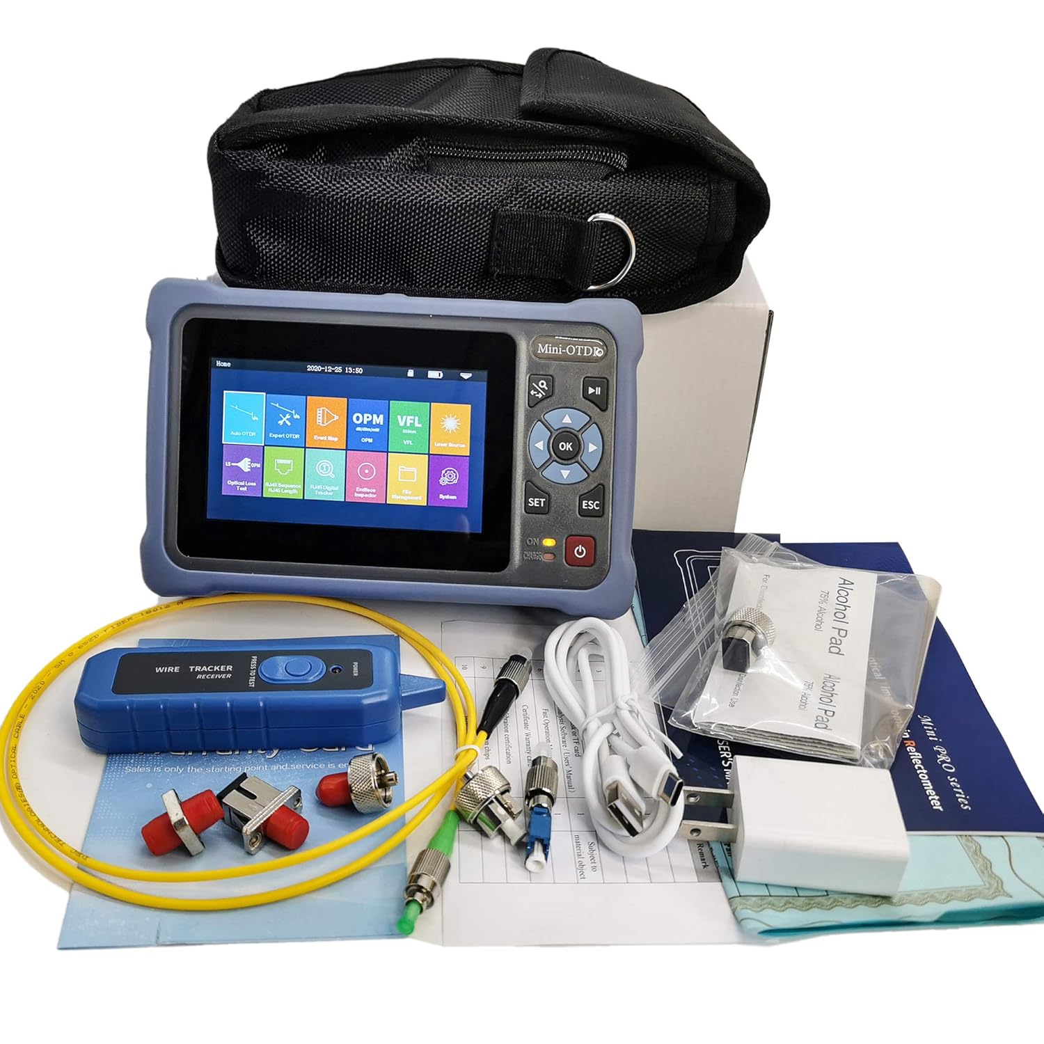 Single Mode OTDR 1310/1550nm 26/24dB 4.3 inches Touch Screen Optical Network Tester with FC/UPC-FC/APC-SX Connector R590438