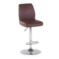 Faux Leather Swivel Bar Stool Brown R65239