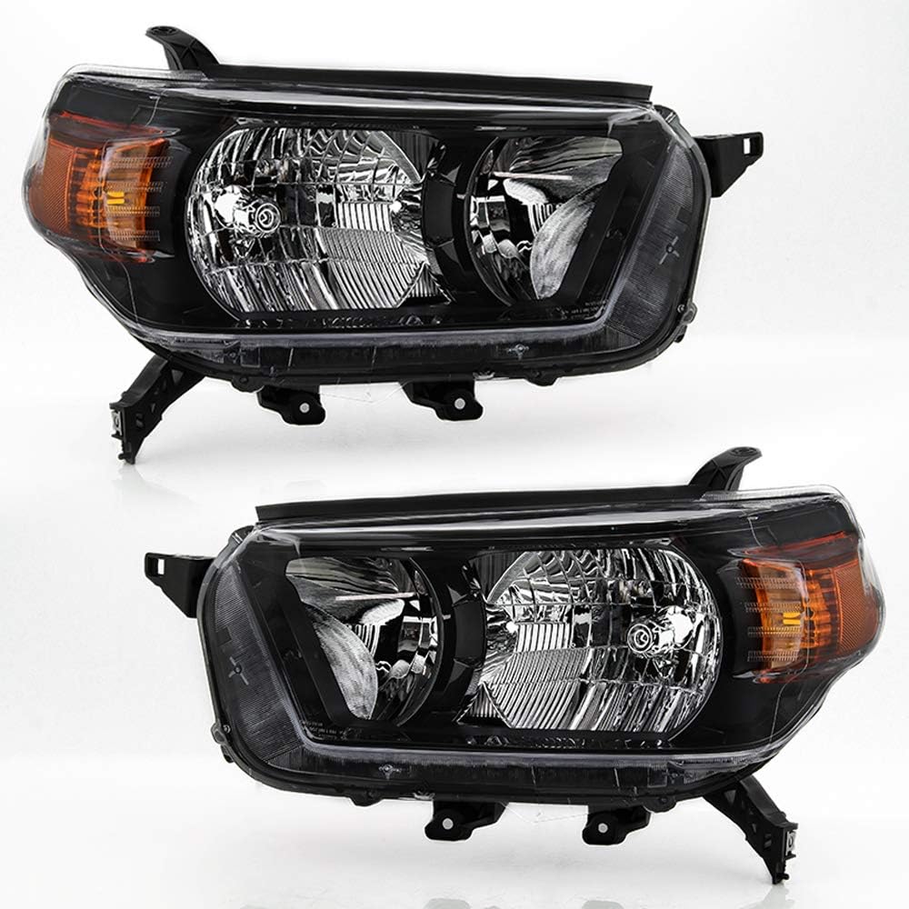 Black Housing Headlights Assembly Pair D6439