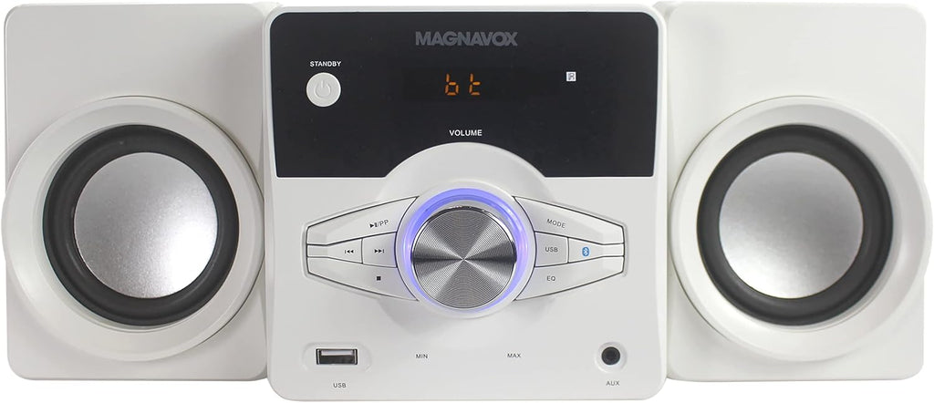 3-Piece Top Loading CD Shelf System with Bluetooth Radio in White M482