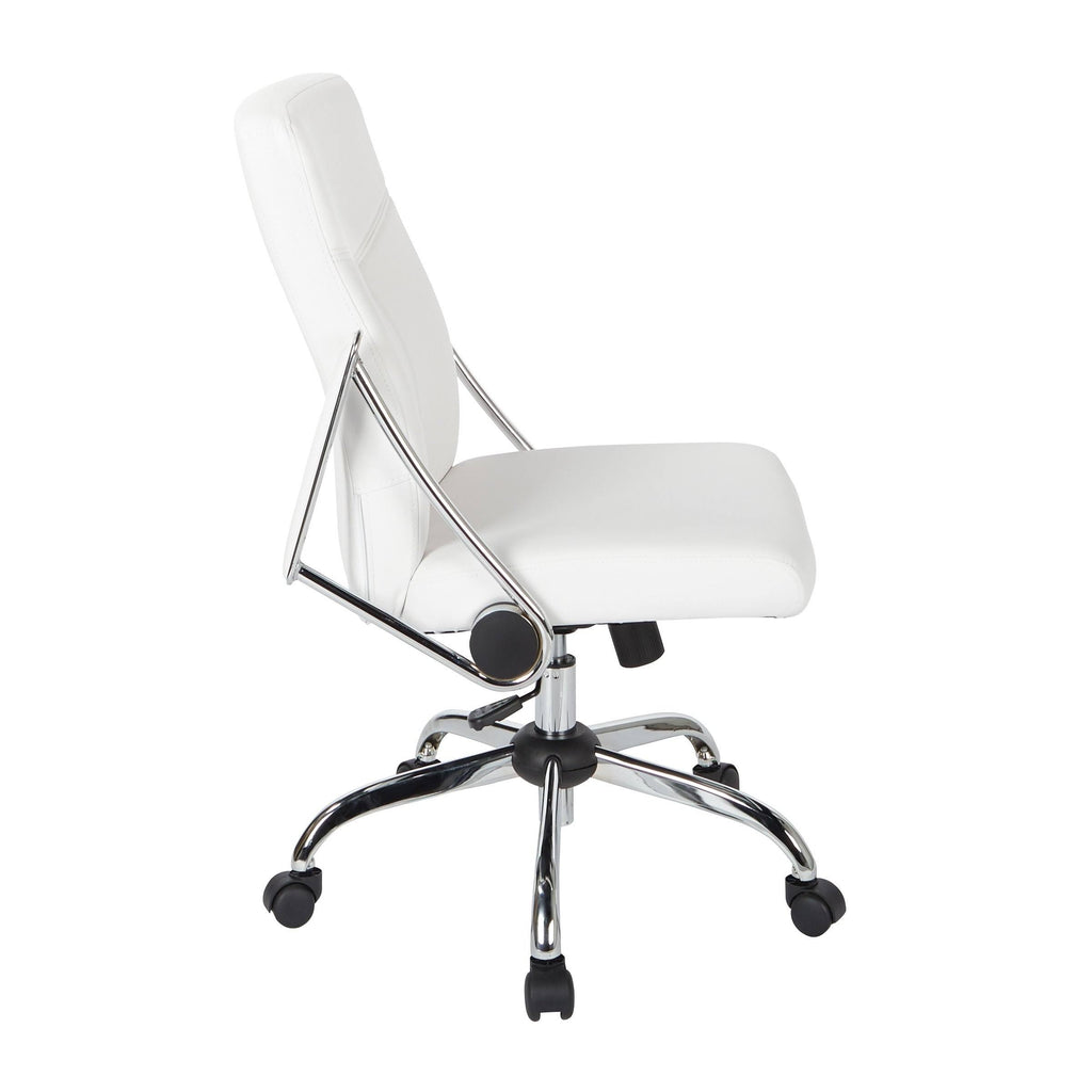 Charcoal Faux Leather Chair with Chrome Base J412806
