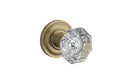 Matte Brass & Black Crystal Privacy Door Knob with Traditional Round Rosette W599
