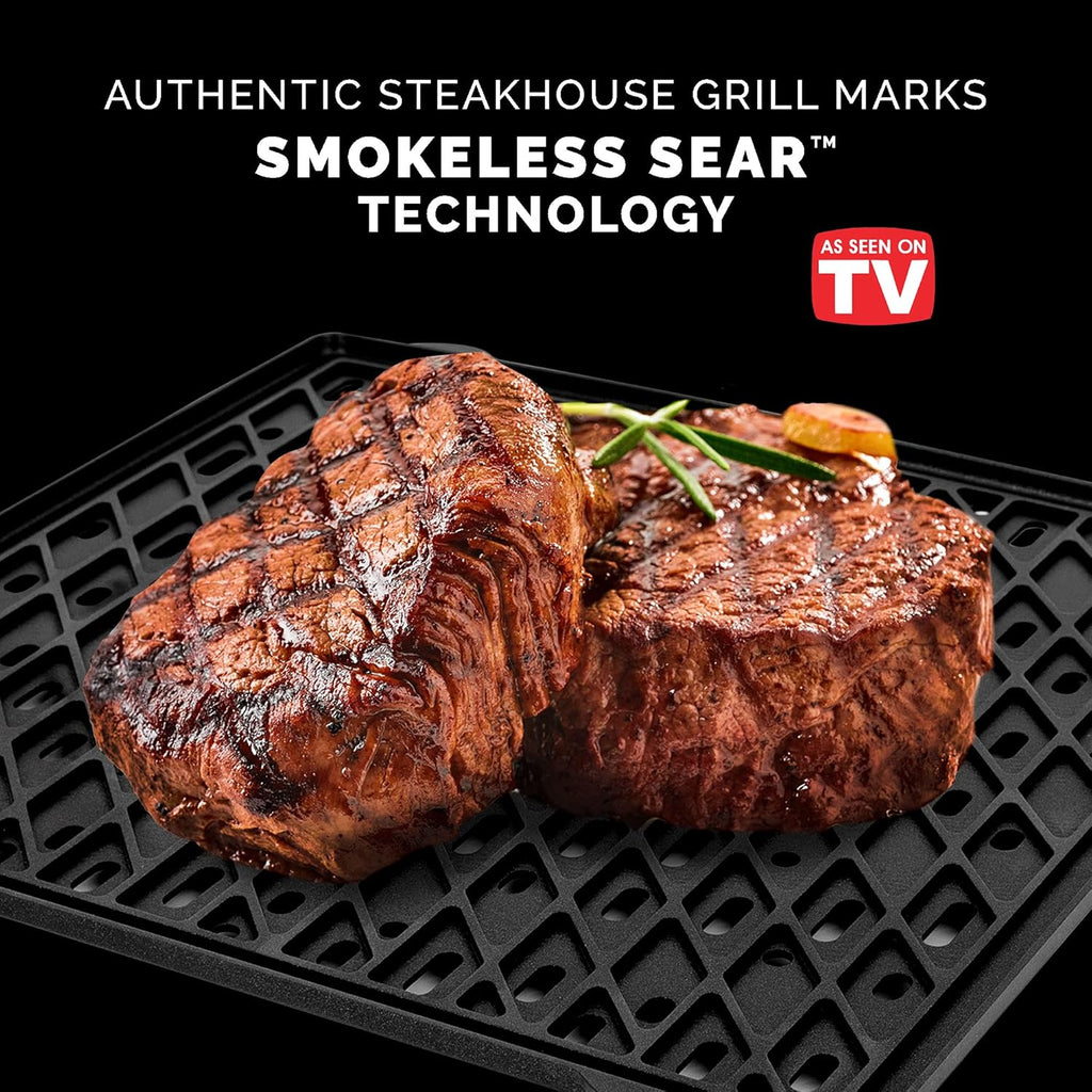26 Qt Digital Smokeless Indoor Grill and Air Fryer Oven Combo with 11 Accessories, 1700W, Black & Stainless Steel P409